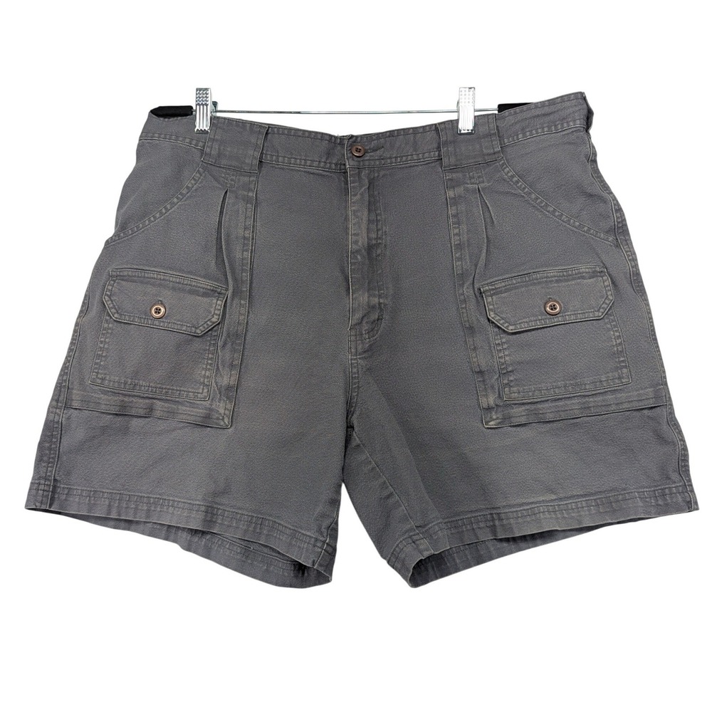 Cabelas Outdoor Gear Cargo Shorts Gray Mens Size‎ 40 Pleated Pockets